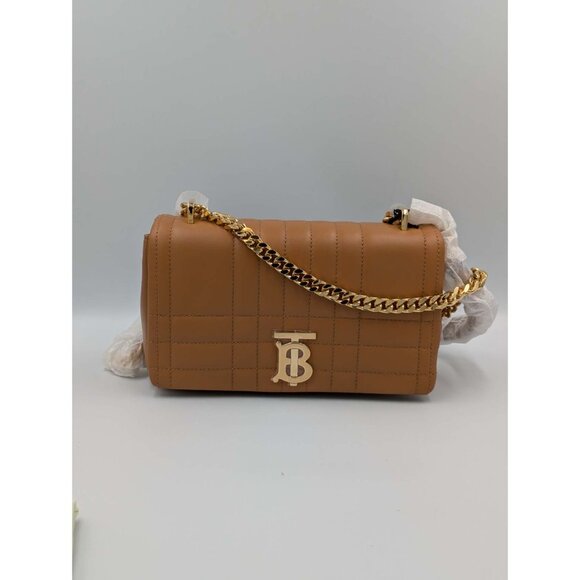 Burberry Small Lola Lambskin Quilted Exploded Check Chain Bag Marple Bro… - Picture 2 of 16